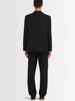 Pantaloni chino ampi in twill di lana