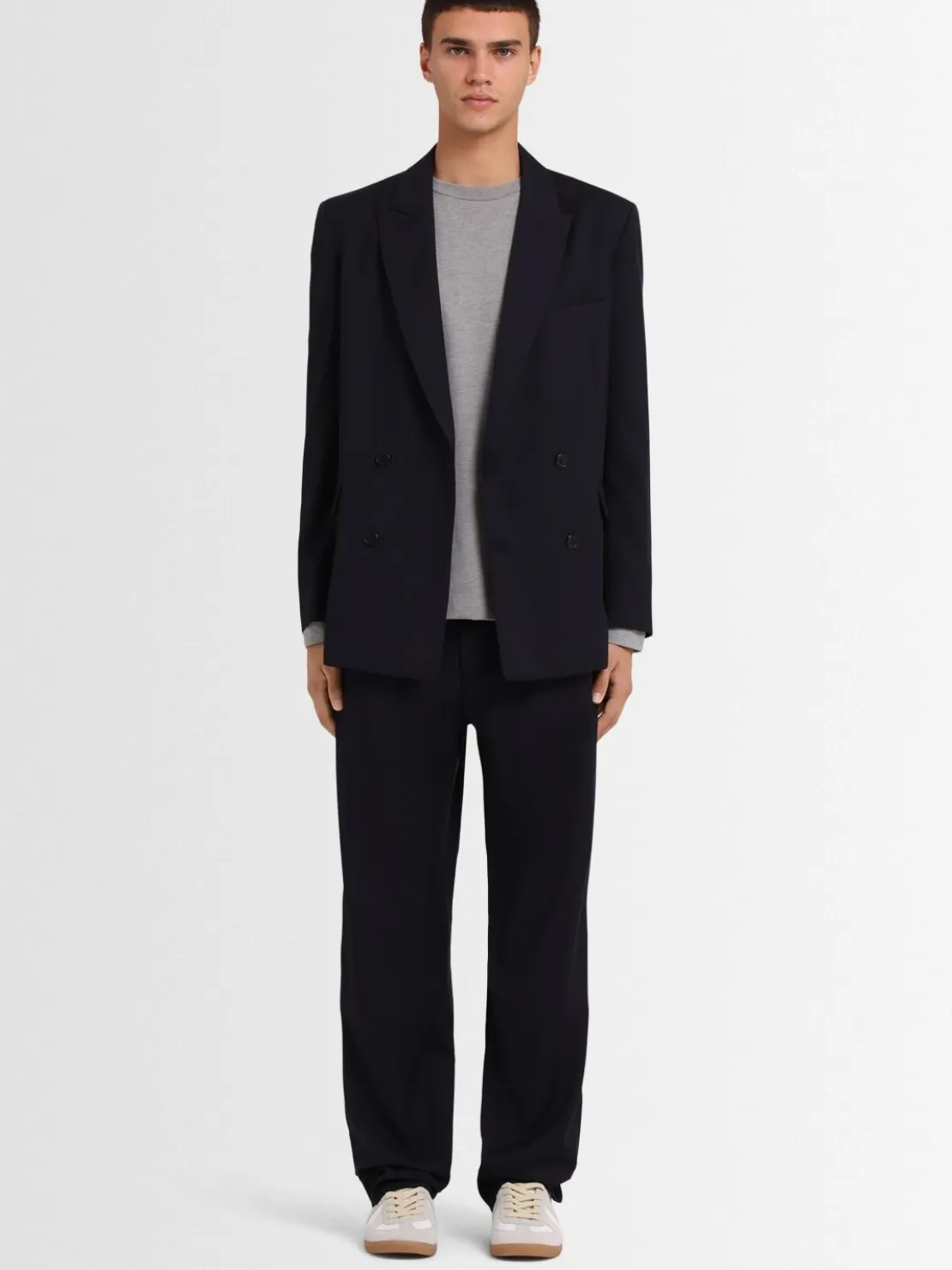 Pantaloni chino ampi in twill di lana
