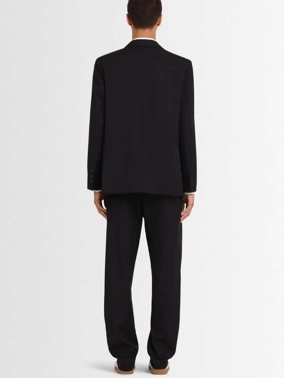 Pantaloni chino ampi in twill di lana