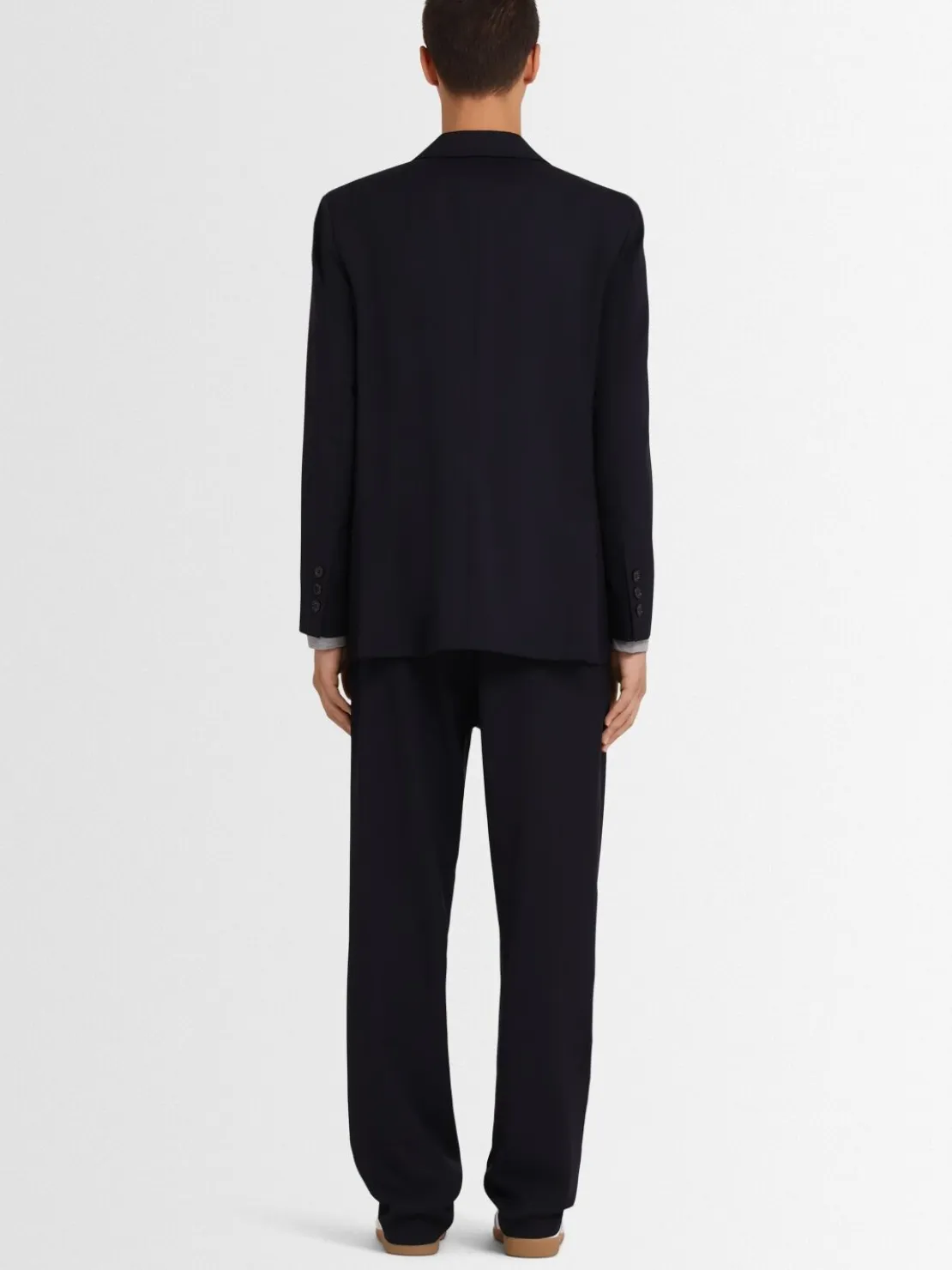 Pantaloni chino ampi in twill di lana