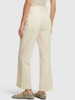 Pantaloni cropped Credo in lino e cotone