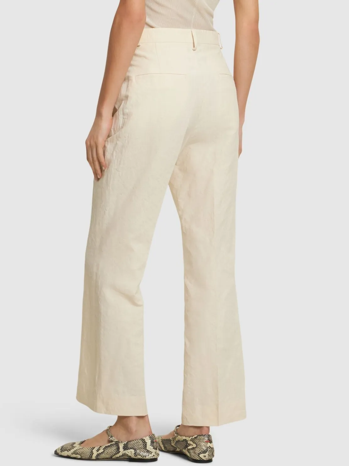 Pantaloni cropped Credo in lino e cotone
