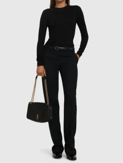 Pantaloni dritti Carolyn in crepe sablé