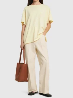 Pantaloni dritti in cotone