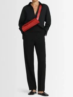 Pantaloni dritti in misto viscosa