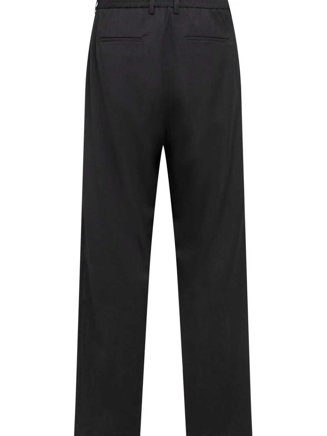 Pantaloni dritti in twill di lana con pinces