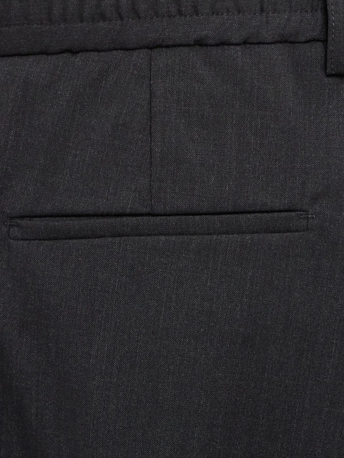 Pantaloni dritti in twill di lana con pinces