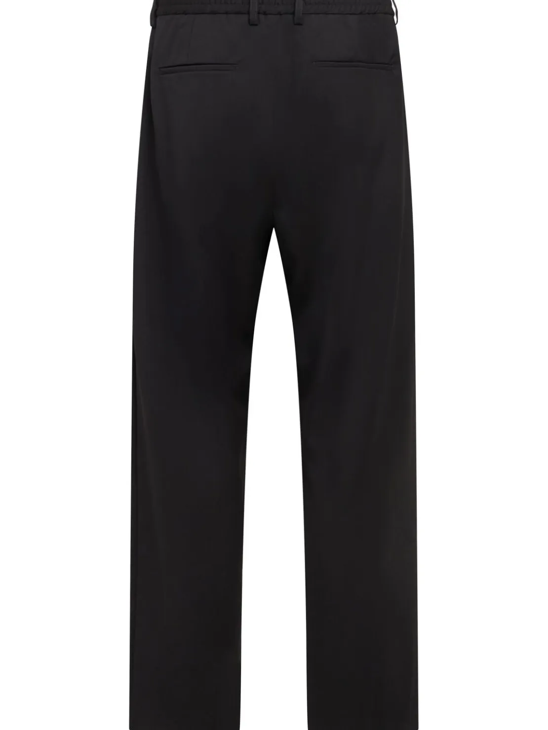 Pantaloni dritti in twill di lana con pinces
