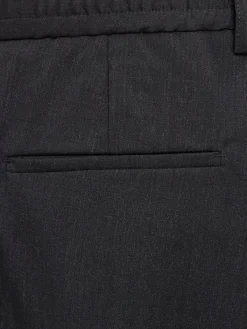 Pantaloni dritti in twill di lana con pinces