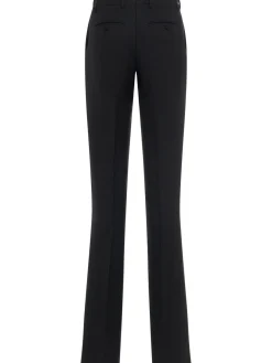 Pantaloni dritti in twill di misto lana vergine