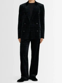 Pantaloni dritti in velluto di cotone