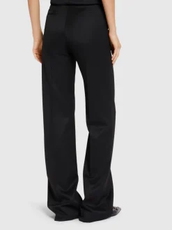 Pantaloni dritti sartoriali vita alta in lana