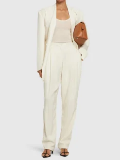 Pantaloni Emery in crepe di lana e viscosa