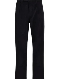 Pantaloni gamba dritta in misto cotone a costine