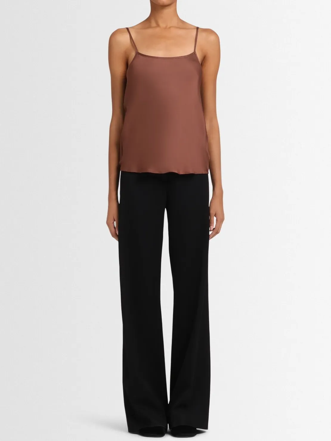 Pantaloni gamba dritta Malika in twill di lana