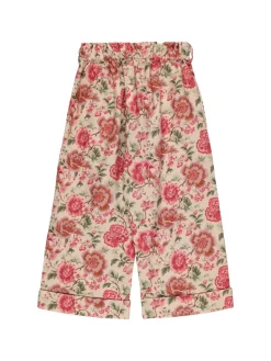 Pantaloni in cotone stampa floreale