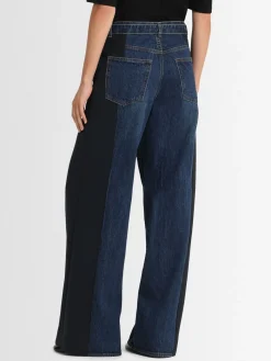Pantaloni in denim e tessuto