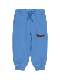 Pantaloni in felpa di cotone biologico con ricamo