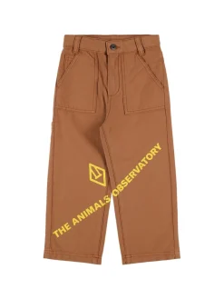 Pantaloni in gabardina di cotone con stampa