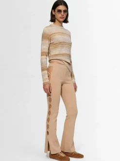 Pantaloni in maglia a costine con cutout