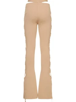 Pantaloni in maglia a costine con cutout