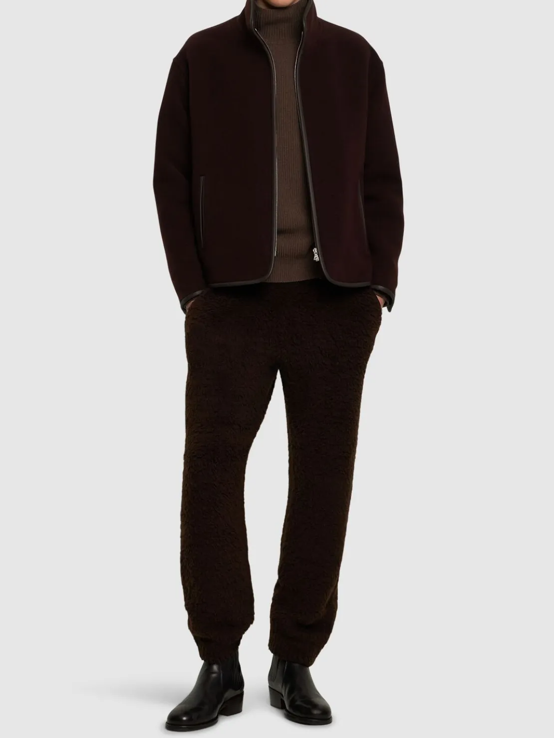 Pantaloni in maglia di misto lana