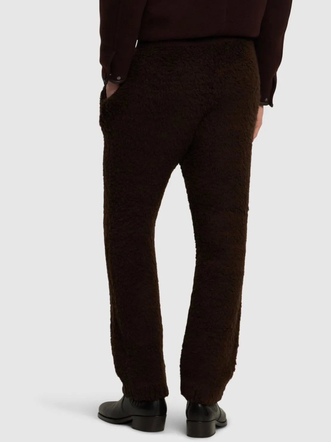 Pantaloni in maglia di misto lana