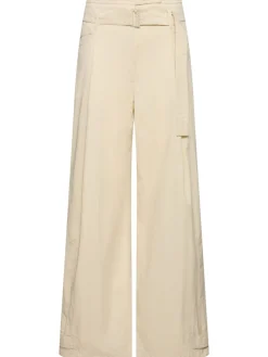 Pantaloni in misto cotone con doppia cintura