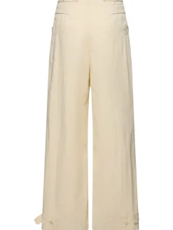 Pantaloni in misto cotone con doppia cintura