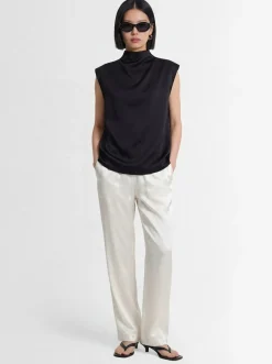 Pantaloni larghi in raso