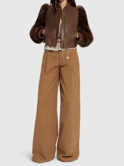 Pantaloni larghi in tela di cotone