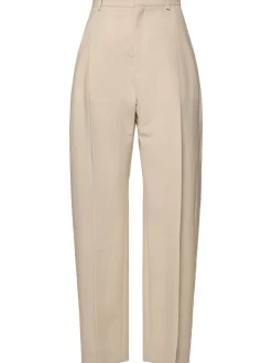 Pantaloni larghi sartoriali vita media in lana