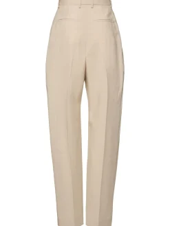 Pantaloni larghi sartoriali vita media in lana
