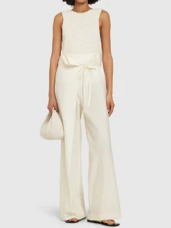 Pantaloni scultorei in misto cotone