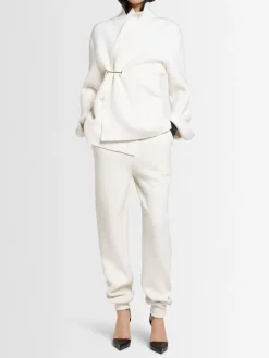 Pantaloni slim fit in misto lana vergine