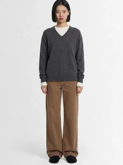 Pantaloni svasati Eglitta in cotone millerighe