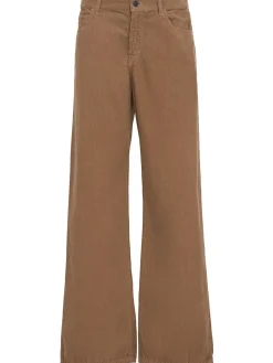Pantaloni svasati Eglitta in cotone millerighe