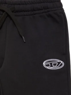 Pantaloni svasati in felpa di cotone con logo