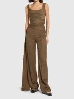 Pantaloni svasati in lana