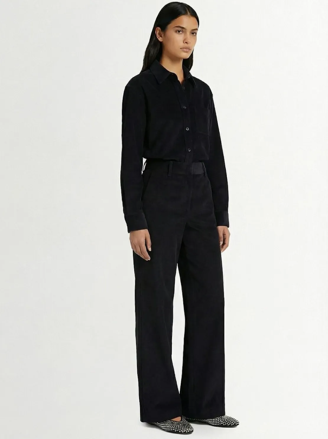 Pantaloni Tea in cotone a coste