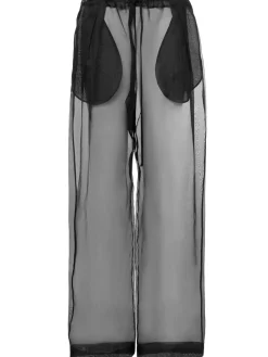 Pantaloni Trenton in organza di seta stretch