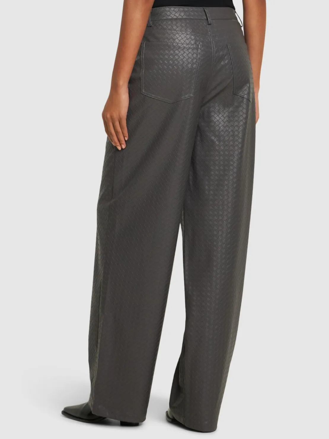Pantaloni vita alta in techno con stampa