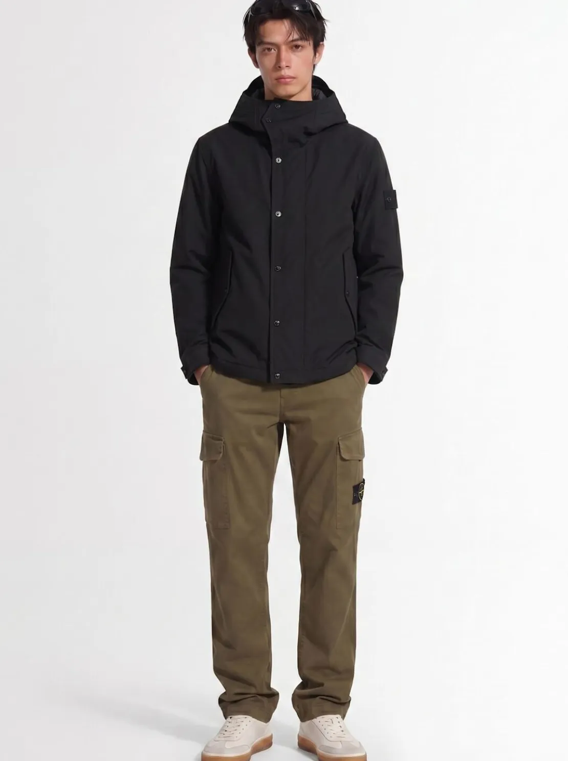 Parka corto in tela di cotone