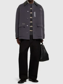 Parka in lana leggera relaxed fit