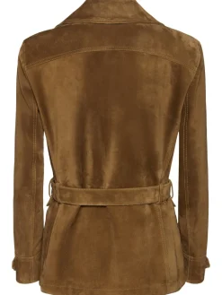 Peacoat doppiopetto in camoscio