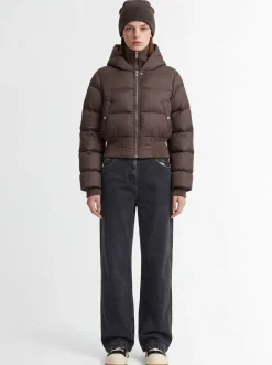 Piumino in nylon leggero con cappuccio