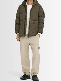 Piumino parka corto in nylon