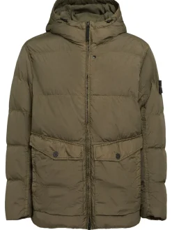 Piumino parka corto in nylon