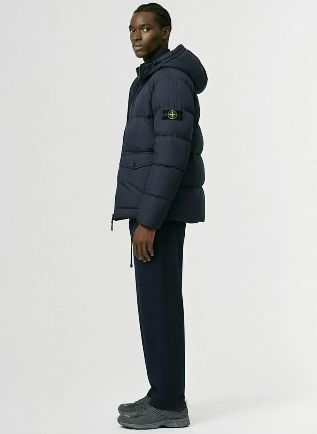 Piumino parka corto in nylon