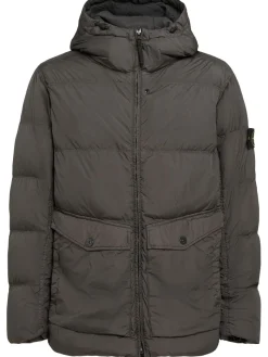 Piumino parka corto in nylon